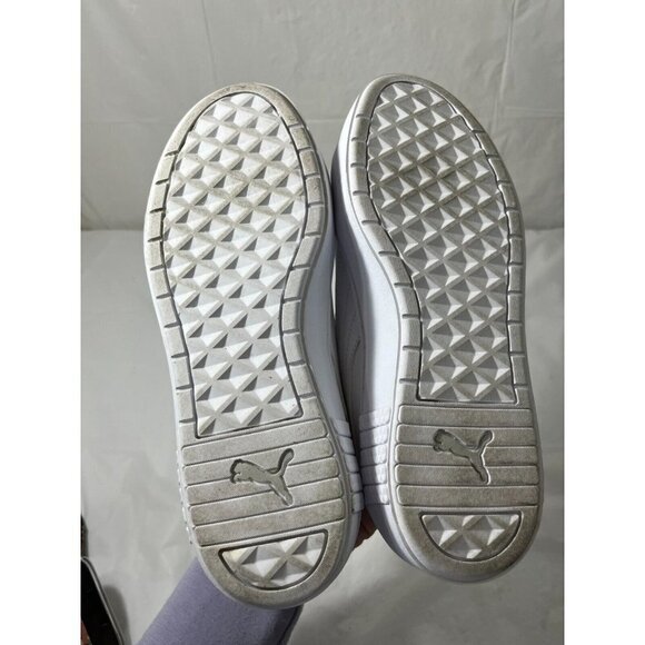 PUMA Smash Platform V2 Triple White Women's Sneakers Size 8 - Picture 5 of 16